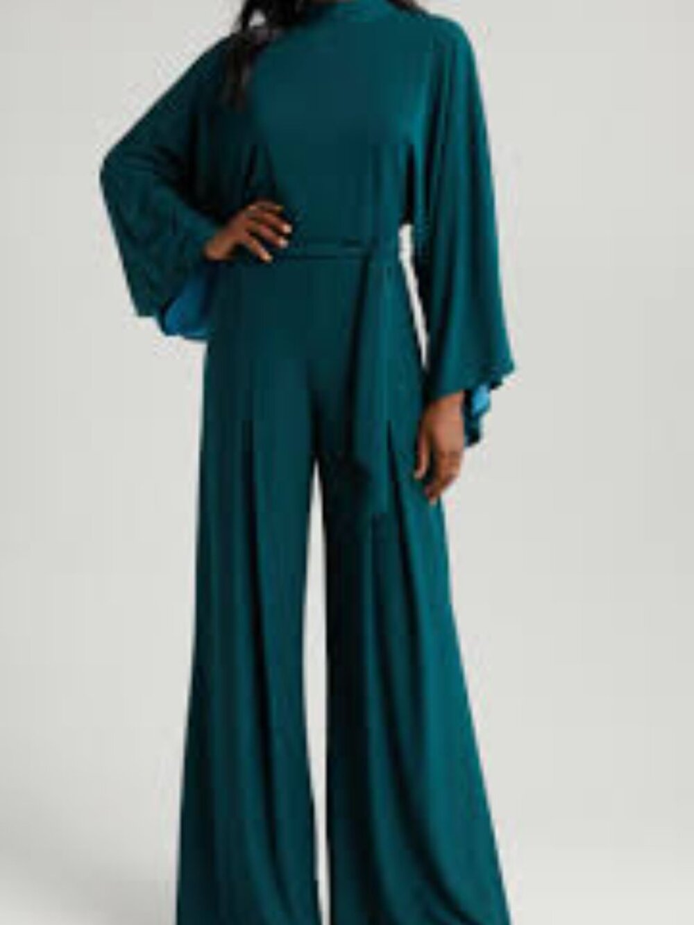 NWT BADGLEY MISCHKA MOCK NECK- KIMONO SLEEVE JUMPSUIT- SIZE 10 - Picture 2 of 7